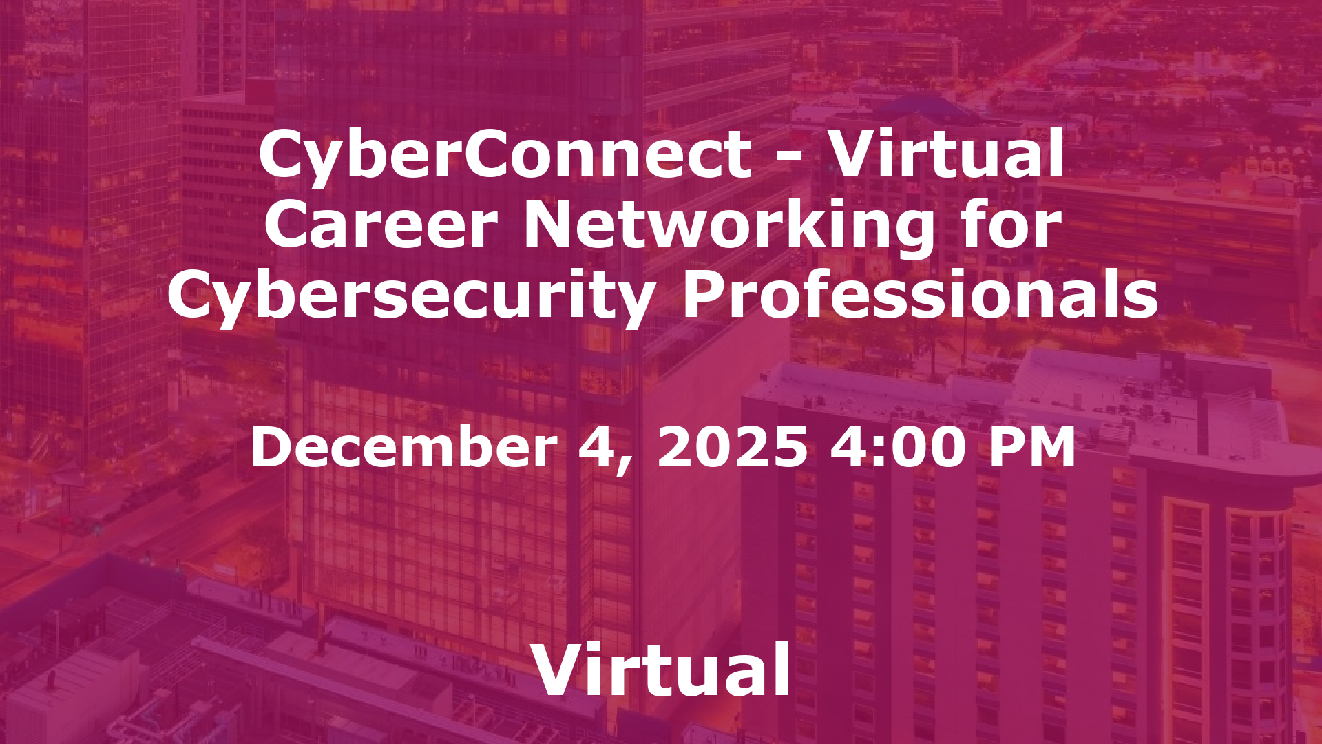 CyberConnect - Virtual Career Networking for Cybersecurity Professionals event image